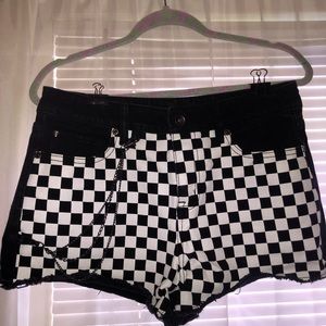 Black and white checkered shorts by Blackheart